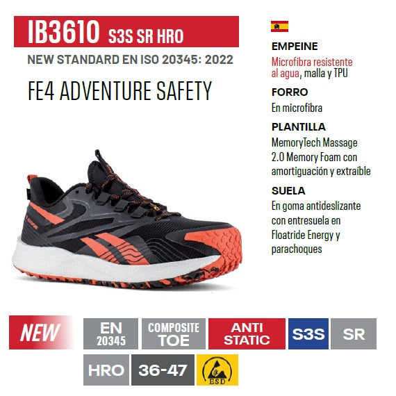 Calzado de Seguridad Reebok IB3610 S3S T41