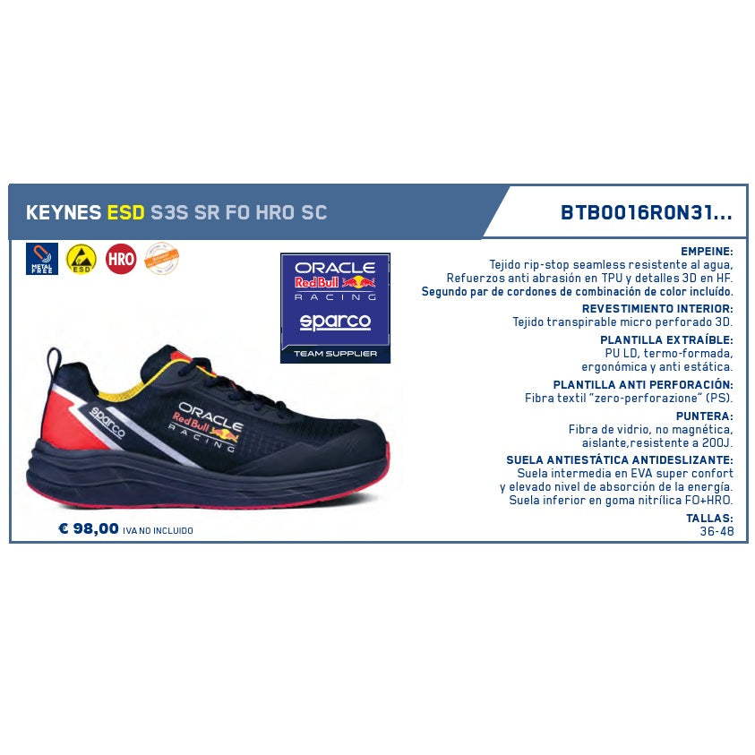 ZAPATO RED BULL KEYNES ESD S3S